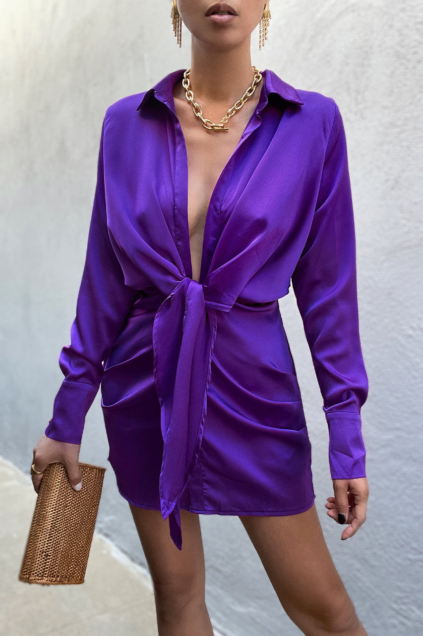 Ruby Shirt Dress - Purple
